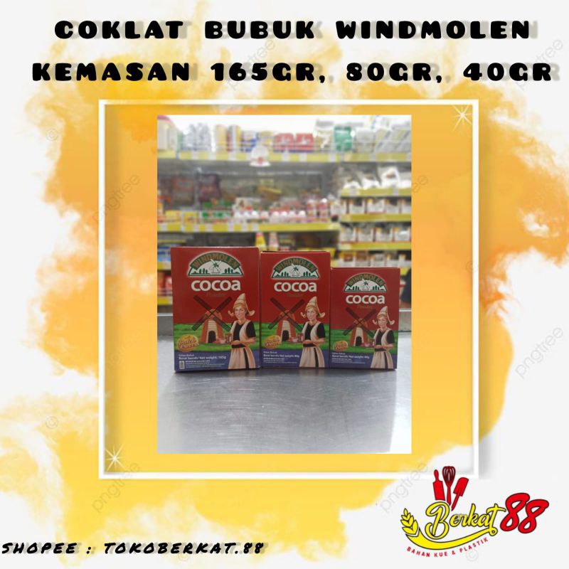 

COKLAT BUBUK WINDMOLEN KEMASAN 165GR , 80GR , 40GR