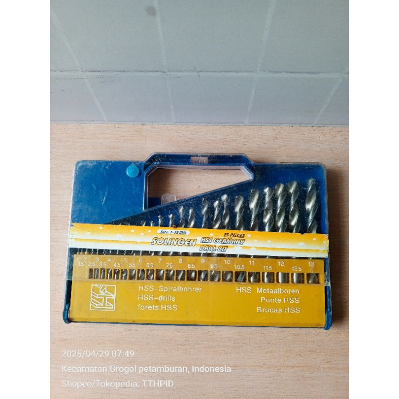 Mata Bor Besi Baja 25 PCS Solingen HSS Germany Drill Bit