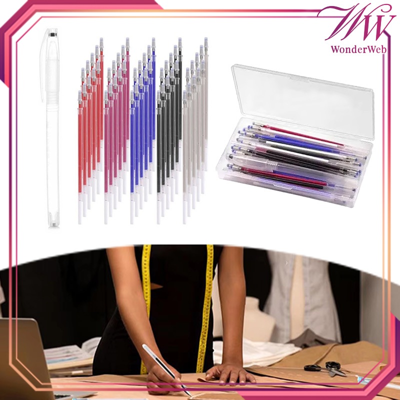 

40pcs/Set Heat Erasable Pen Pen Pola Panas Pen Heat Erasable Pulpen Heat Erasable Pen Penanda Kain Pulpen Pola Jahit