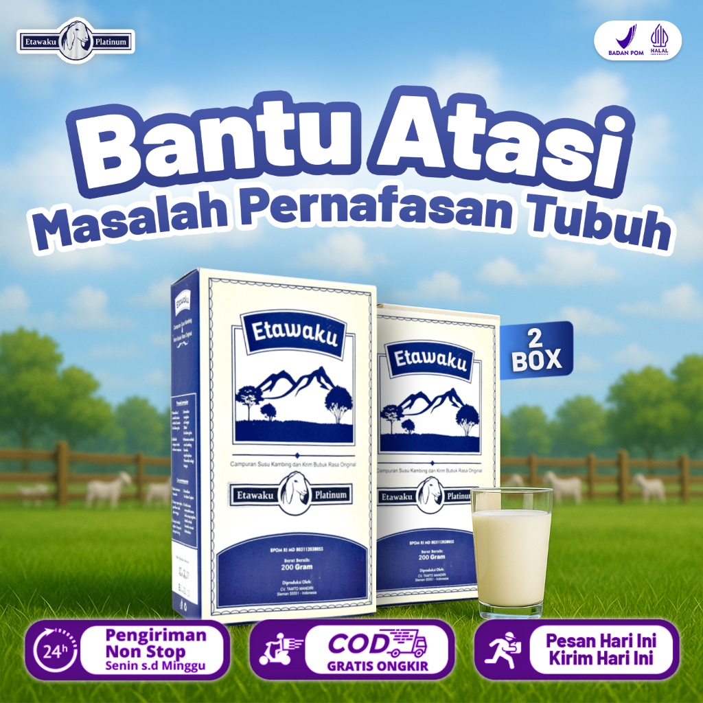 

2 Box Etawaku Platinum - Susu Kambing Etawa Murni & Krimer Bubuk Original Untuk Masalah Pernafasan