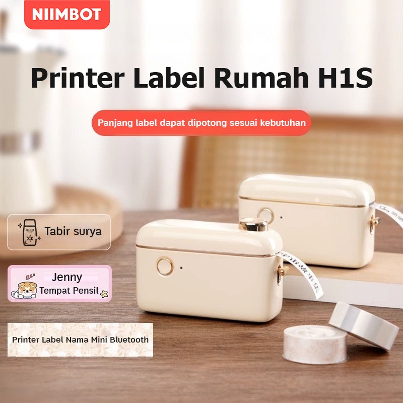 

NIMBOT H1S Printer label termal nirkabel Bluetooth, printer stiker mini portabel