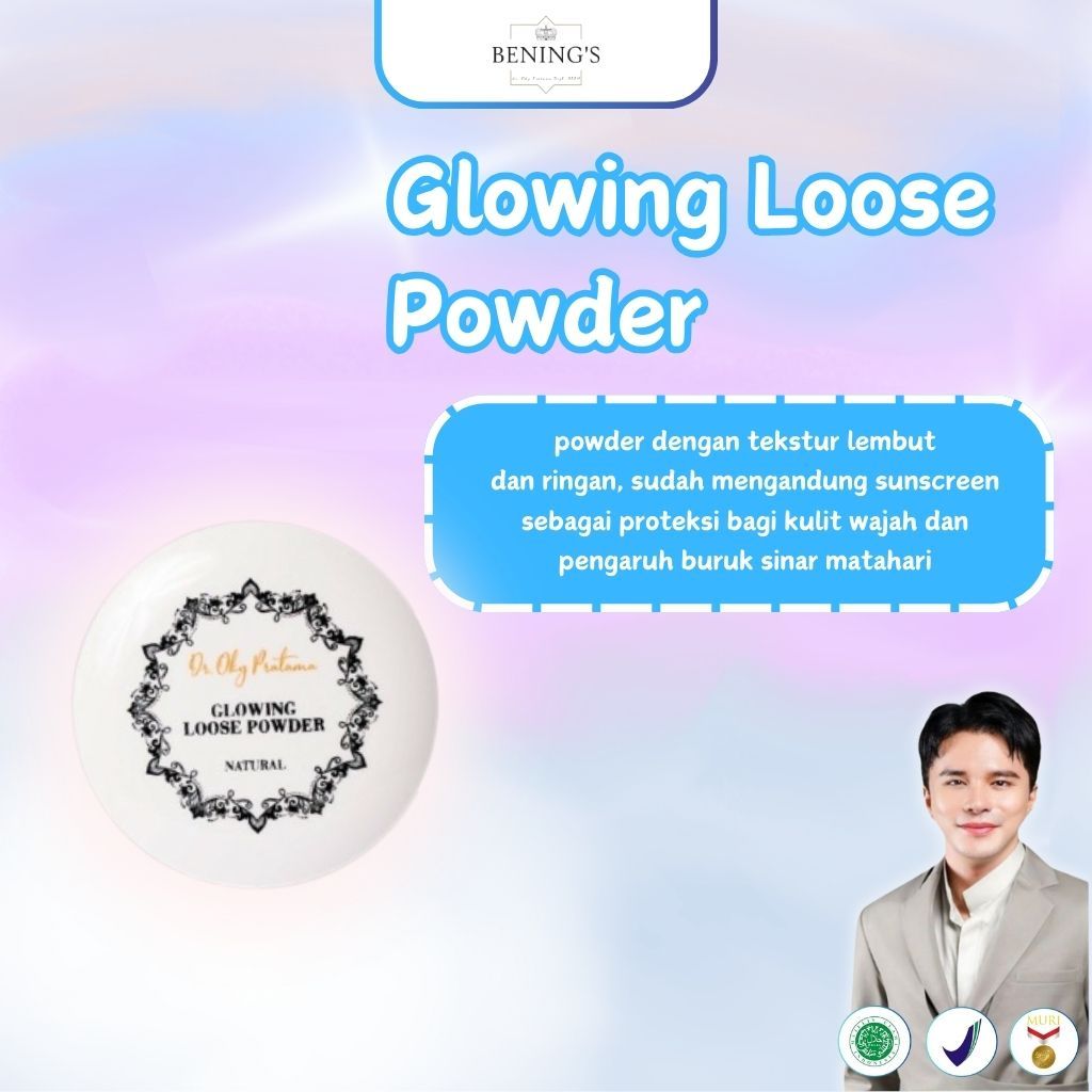 Bening Skincare Glowing Loose Powder Bedak wajah by Benings Clinic dr oky pratama