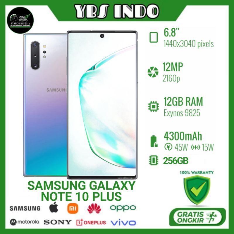Samsung Galaxy Note 10+ Ram 12/256Gb - Smartphone Bekas Bergaransi