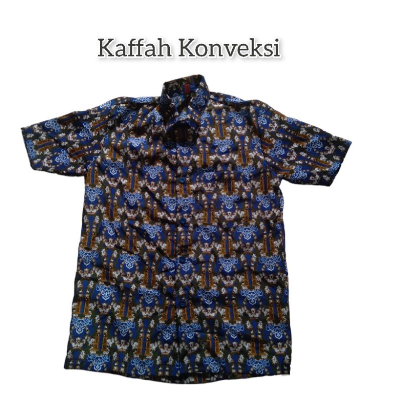 Baju Batik Seragam Sekolah SD / SMP Motif Gapura biru
