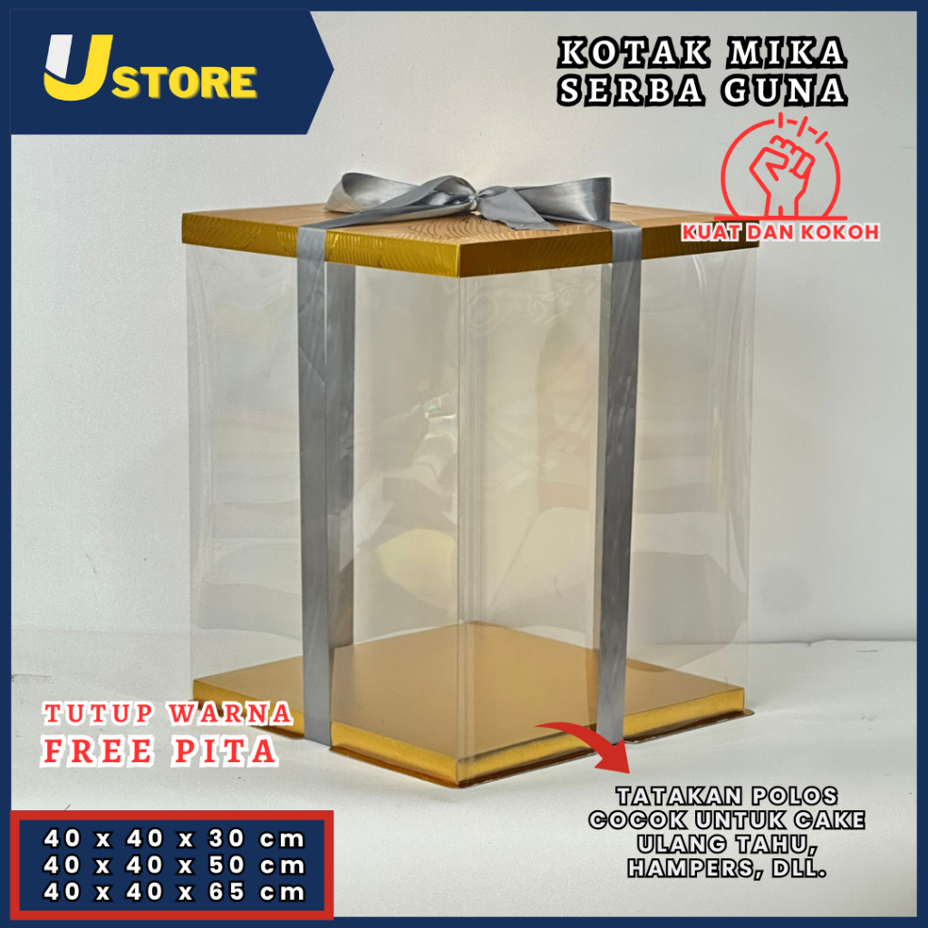 

Cake Box Mika Dus Kue Kotak Kue 40x40 cm Tutup Warna