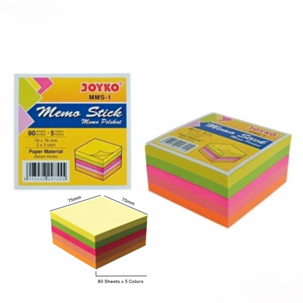 

JOYKO STICKY NOTES / MEMO STICK MMS-1 / MEMO STIK KERTAS / MEMO PELEKAT KERTAS / STATIONERY / ALAT TULIS KANTOR / GRATIS ONGKIR