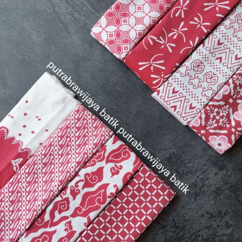 Kain Batik Printing Merah Putih Bahan Tetron rayon seragam Bridesmaid tradisional Kamen Batik fashio