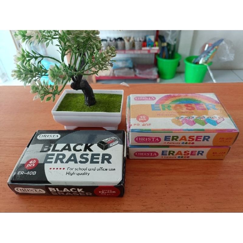 

Penghapus Orista black & warna ecer dan 1 box isi 40pcs murah