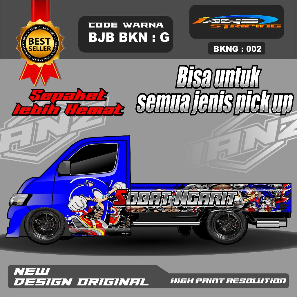 Joeley_Id Bkn 002 - Sticker Variasi Samping Body Granmax Sonic / Decal Stiker Body Granmax Free