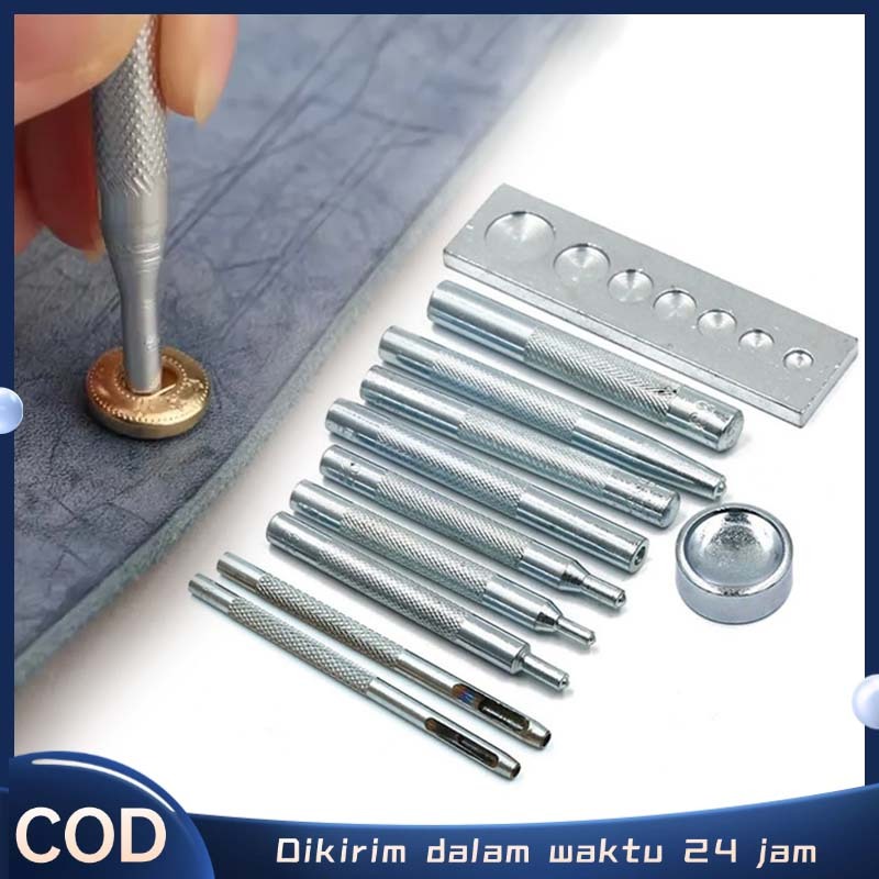 11pcs Plong Pembolong Alat Pelubang Kulit Pembolong Kulit Set Pelubang