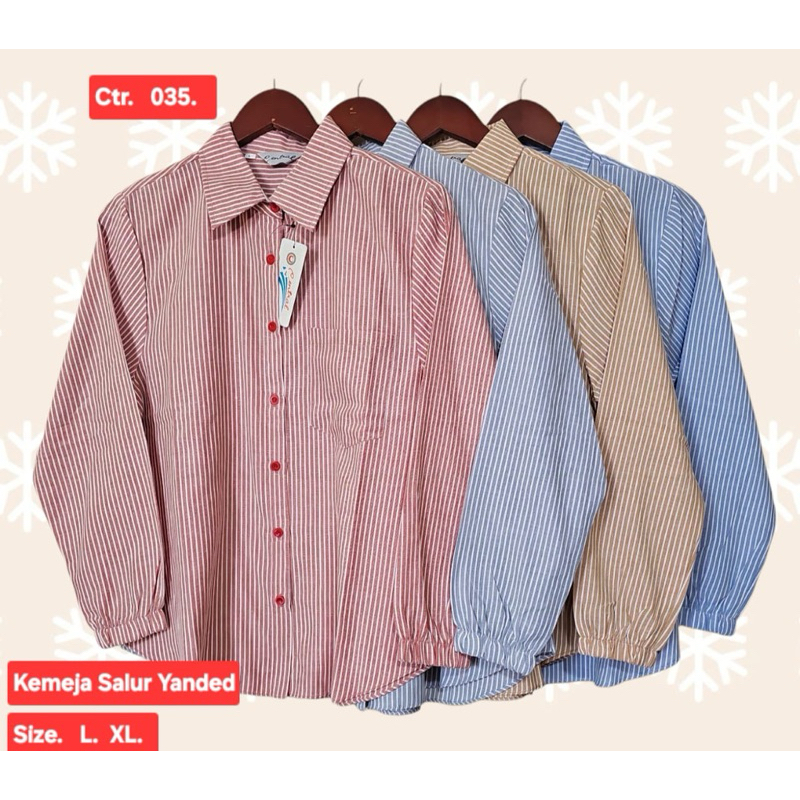Kemeja Salur Oversize Shirt | Kemeja Salur Wanita Oversize salur premium kemeja kerja kemeja kekinia