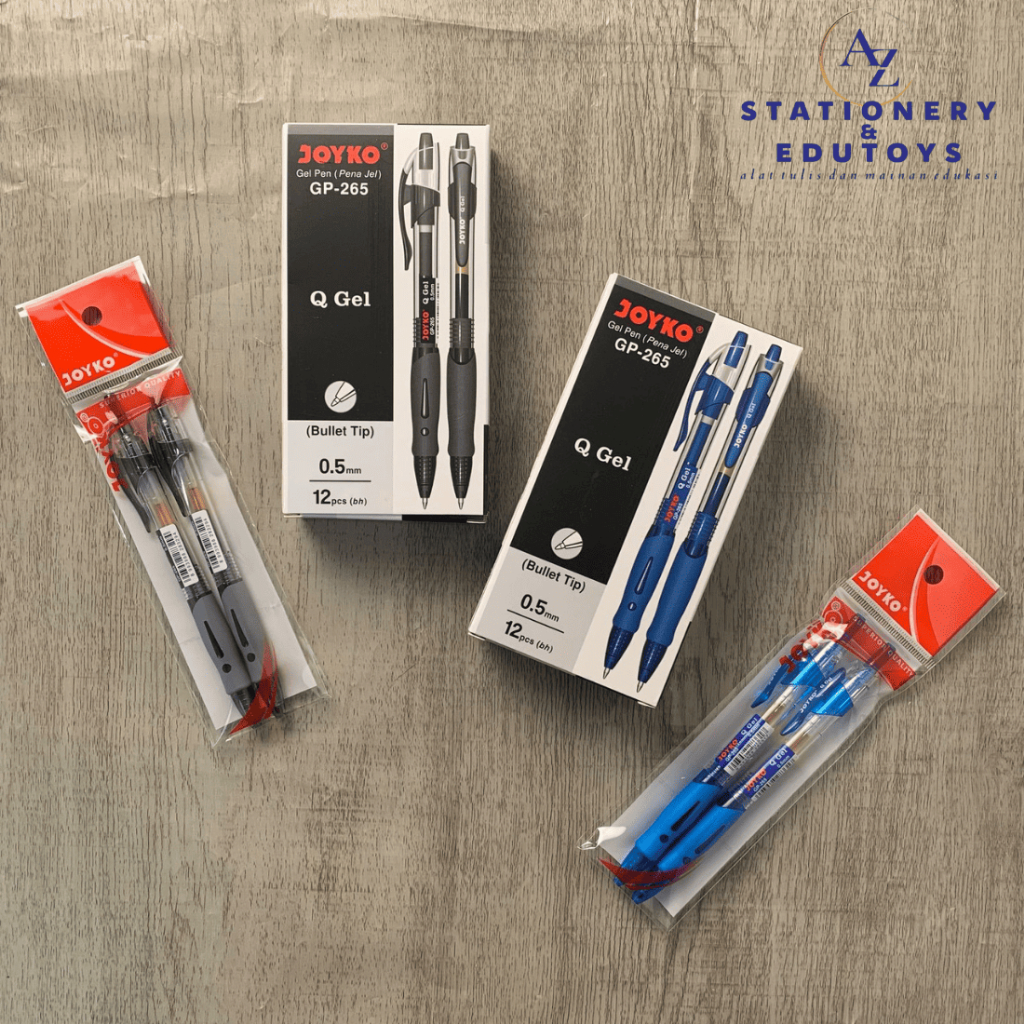 

(2 Pcs) Pulpen Joyko GP-265 Q Gel 0.5 mm Tinta Hitam & Biru