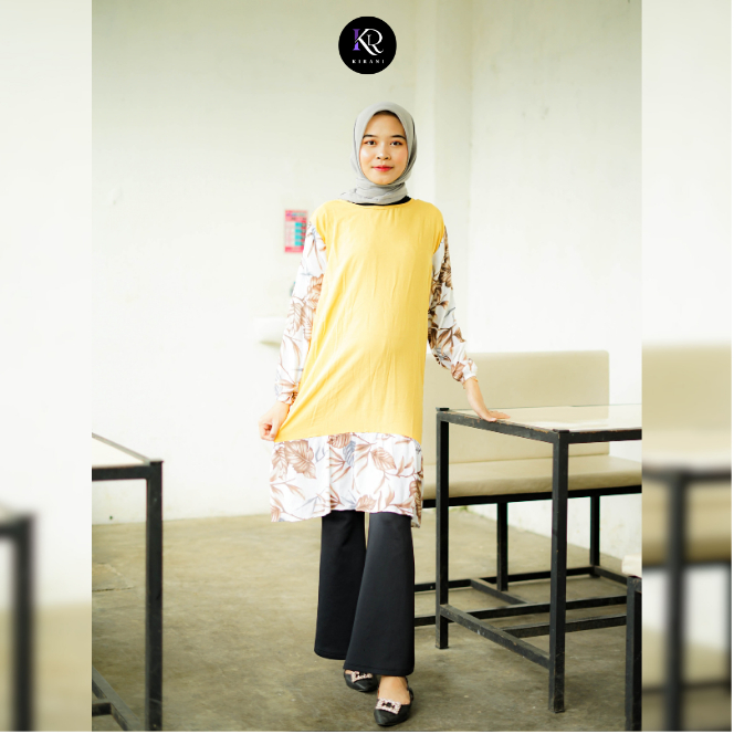 KIRANI Nature Lessy Tunik Pakaian Muslim Kekinian Bahan Rayon