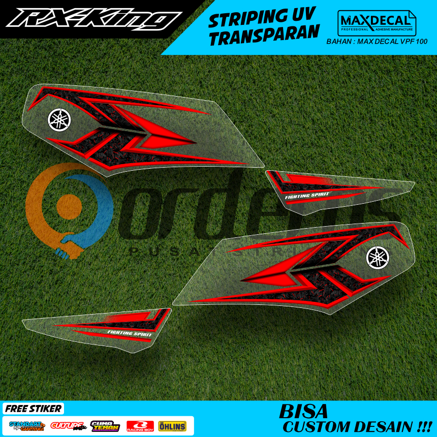 STIKER MOTOR RX KING LIS STRIPING TRANSPARAN  DESAIN UNIK SIMPLE MINIMALIS FREE REQUEST WARNA/TULISA