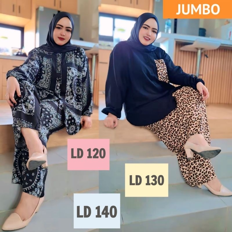 ONE SET JUMBO SETELAN DAN BAJU JUMBO XXXL LD 130 XXXXL LD140