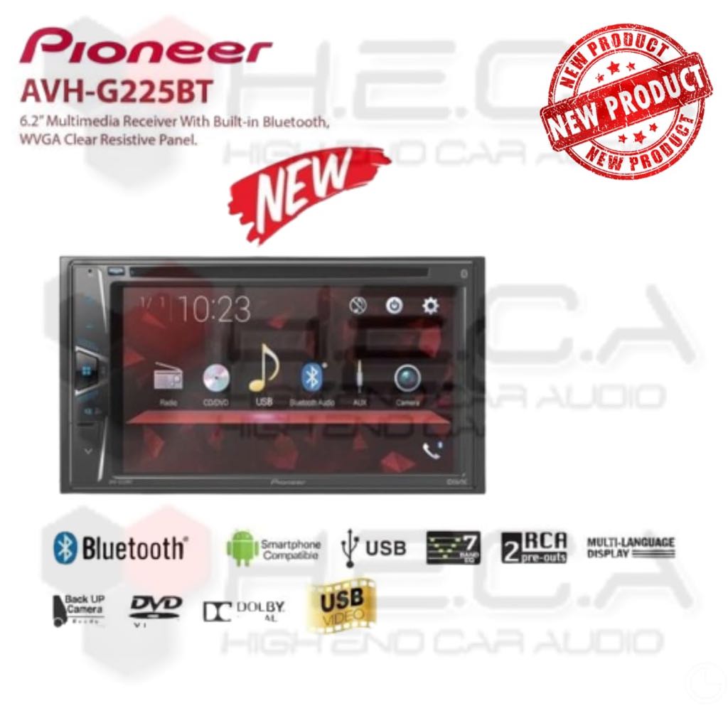 Pioneer AVH-G225BT Tape Mobil AVH G225 BT Double Din G225BT Head Unit Audio 2din