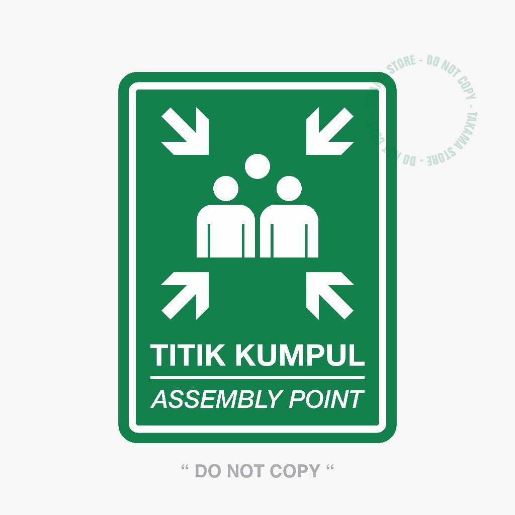 Rambu plat alumunium titik kumpul 30cm x 40cm