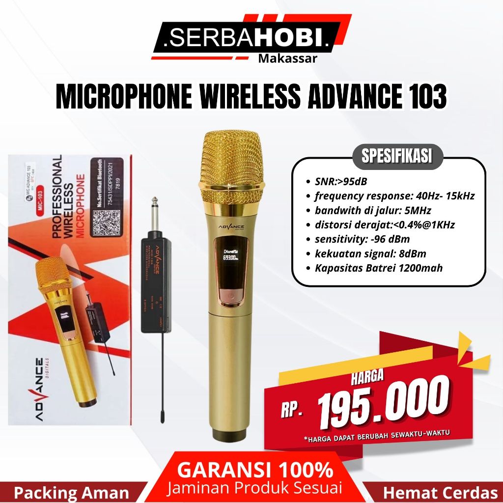 Microphone Karaoke Advance 103 / ADVANCE MIC-103 Wireless