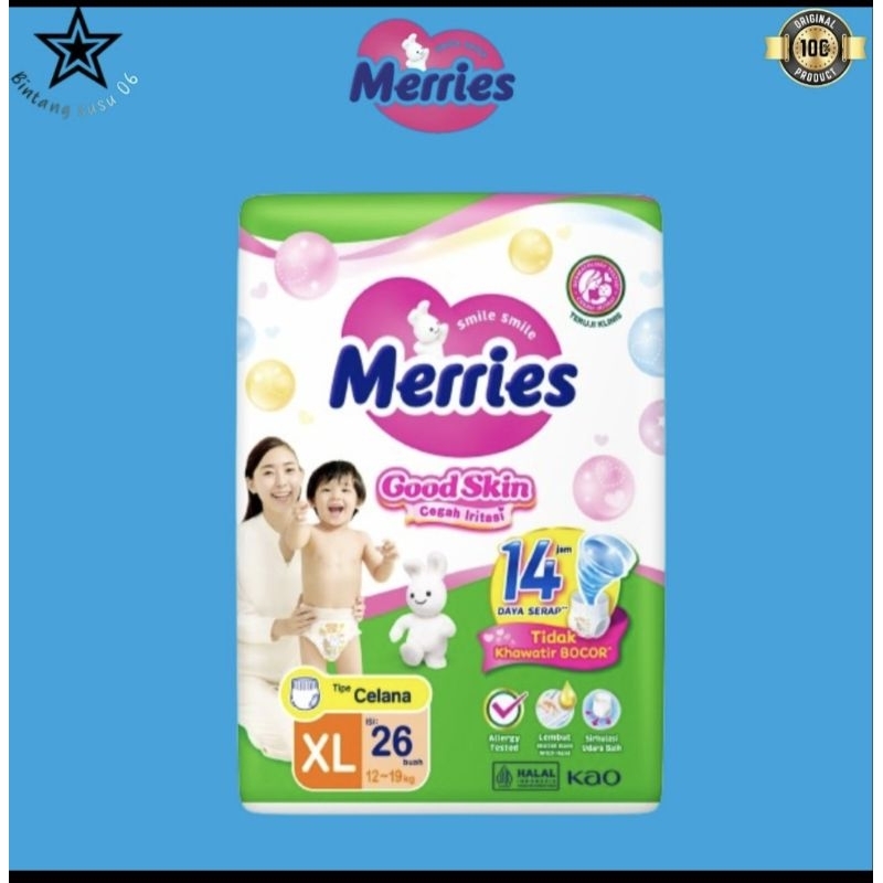 Pampers merries XL 26 isi 26 popok
