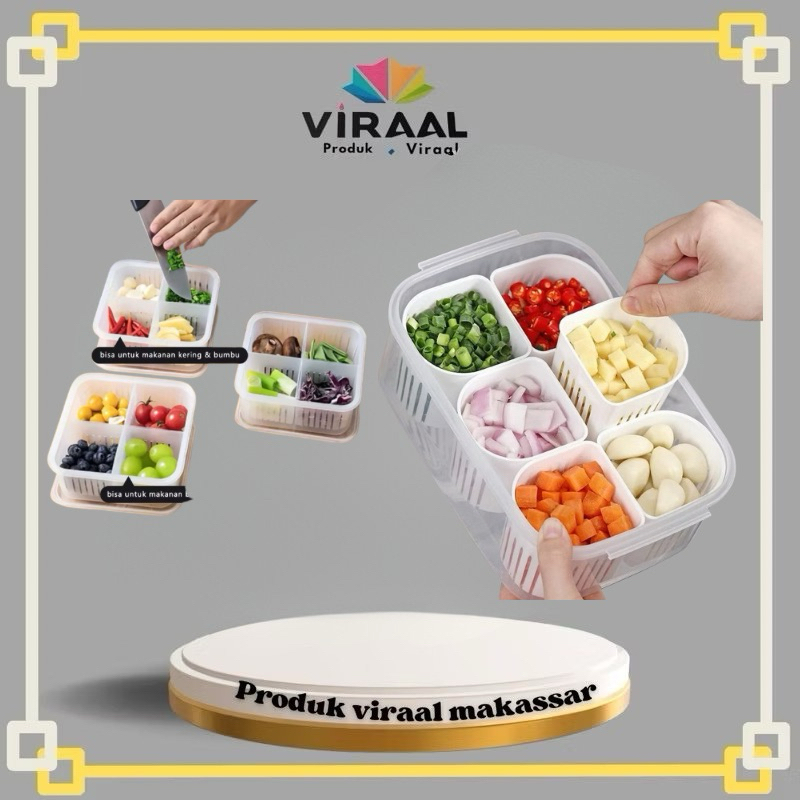 

Makassar produk viral kotak bumbu dapur multifungsi 6 sekat