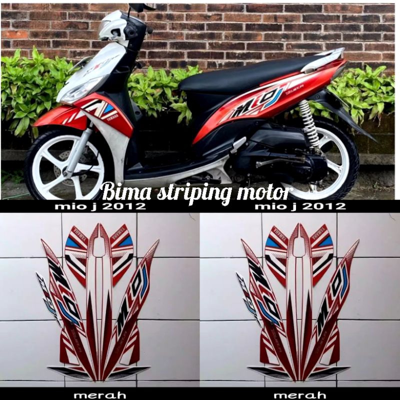 Stiker Striping Lis Les Body Motor Full Set Yamaha Mio J 2012