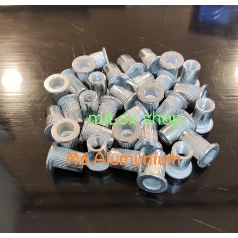 Rivet Nut M6 Alumunium Bibir Tebal