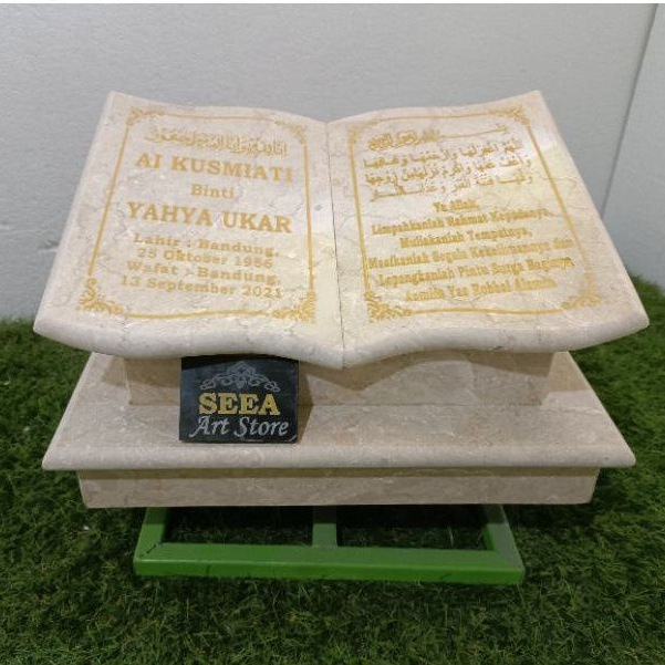 SEEA - MTU - B-B-E 60X40 - BATU NISAN MAKAM MARMER ALAM ASLI MODEL BUKU TERMURAH