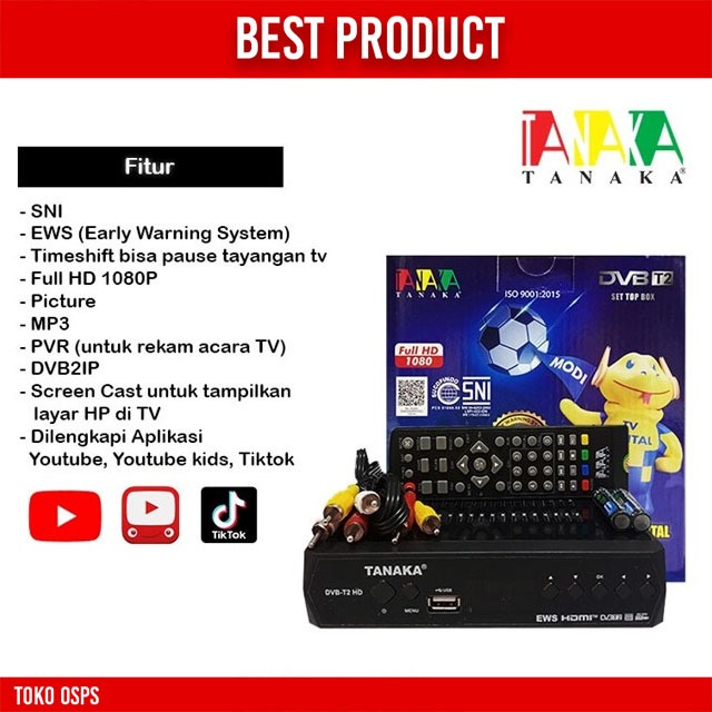 Best Product Set Top Box Tanaka V2 MODI Digital Full HD STB DVBT2 UHF EWS OSPS