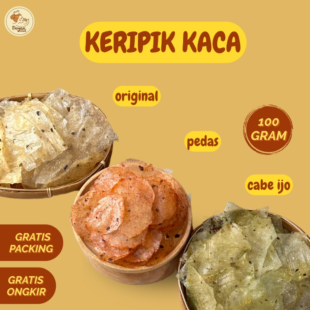 

KRIPIK KACA PEDAS 250GR / KRIPIK KACA ORI 100 GR