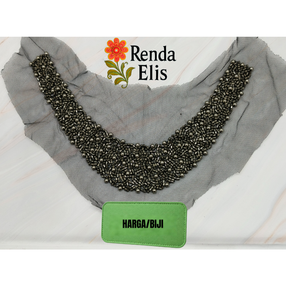 RANU RENDA KERAH -  APLIKASI KERAH - APLIKASI BAJU - RENDA DADA MURAH VARIASI A-0008 (Harga =7RB / B