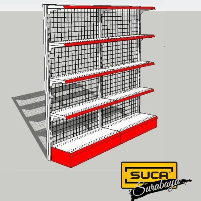Rak Gondola / Rak Minimarket Wall T.180cm 1 Unit Start 1 unit Connect
