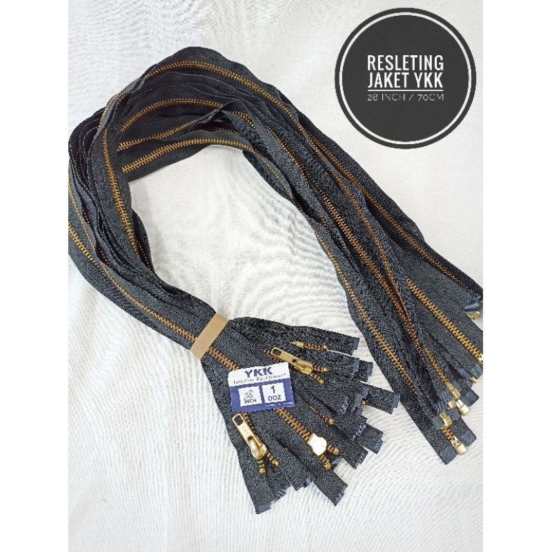 RESLETING JAKET YKK BESI 70CM ORIGINAL GOLD