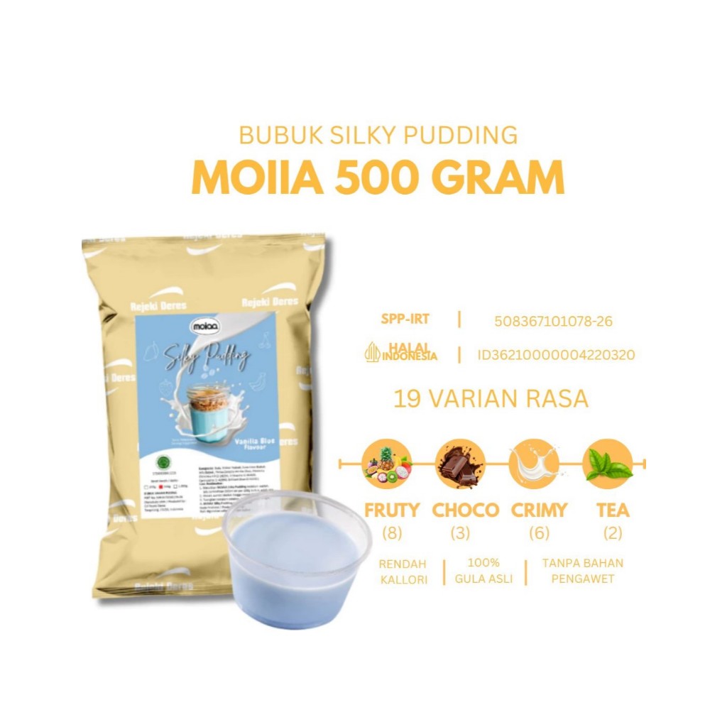

MOIAA - Silky Pudding 500 Gram - Bahan Silky Puding Dengan 19 varian rasa