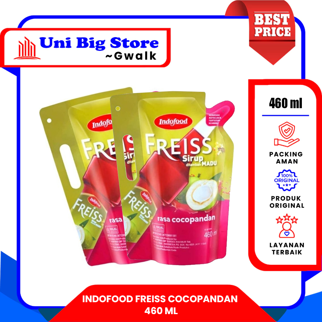 

INDOFOOD SIRUP FREISS COCOPANDAN SYRUP POUCH - 460 ml