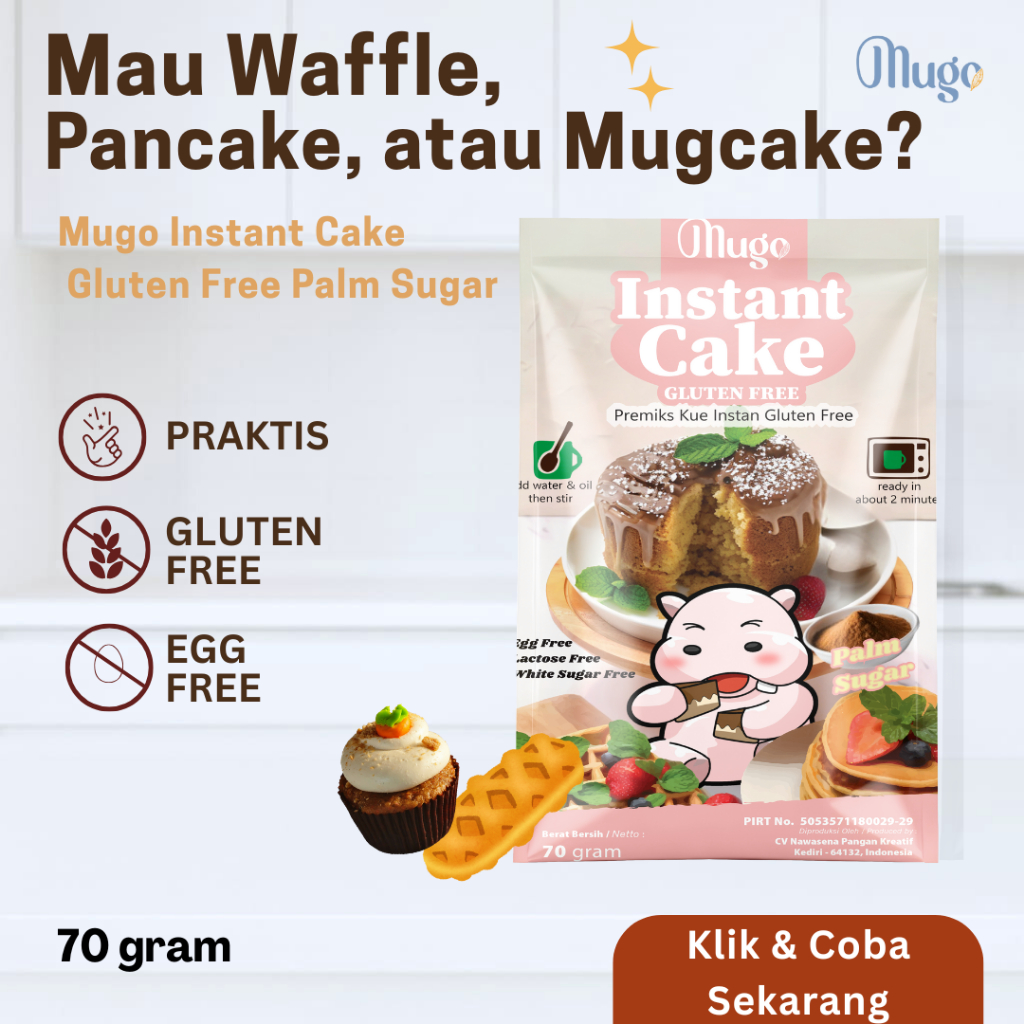 

Mugo Instant Cake Gluten Free Palm Sugar : Si Ajaib Pembuat Waffle, Pancake, & Mugcake !