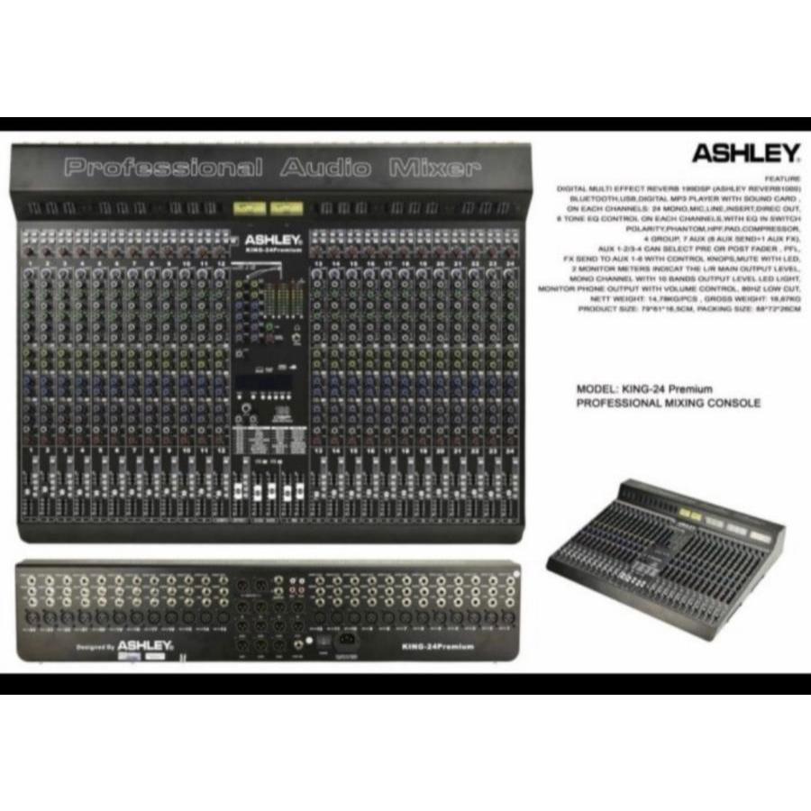 PROFESSIONAL MIXING CONSOLE ASHLEY KING 24 PREMIUM 24 CHANNEL MIXER