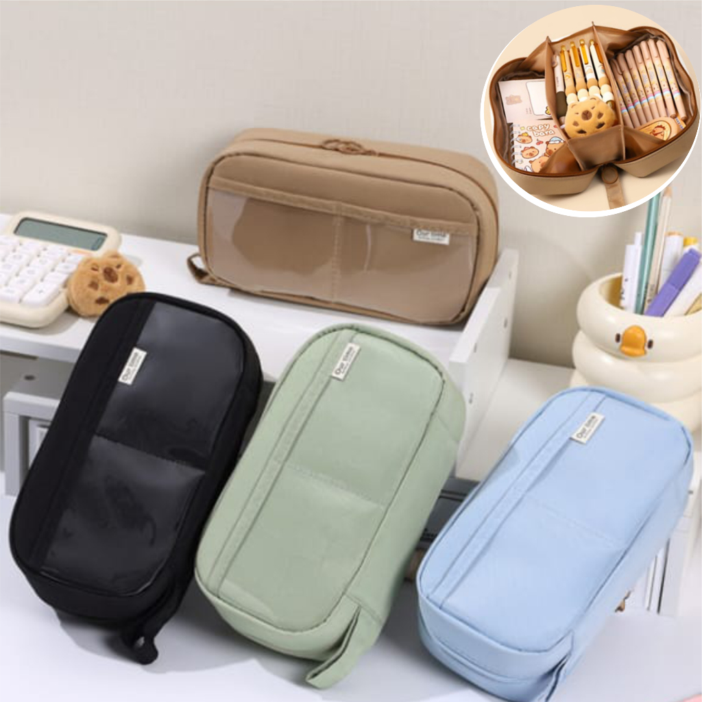 

Tempat Pensil Wanita Model Korea Multi Sekat Ukuran Jumbo Bahan Oxford