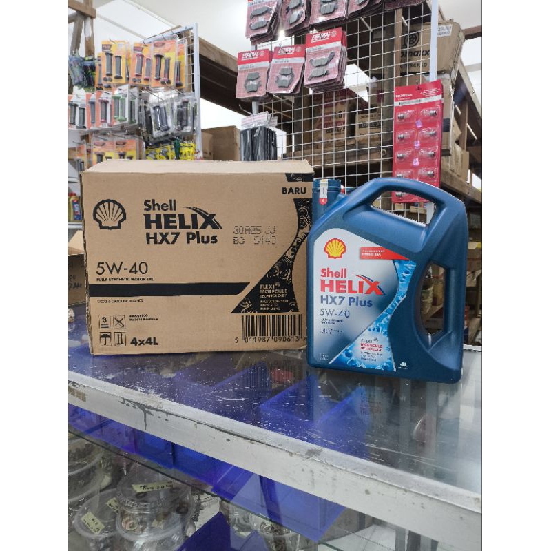 Oli Shell helix 7 plus HX7 4000 ml 4Ltr 5W-40 fully Syncthetic oil Flexi Molecule technology shell H