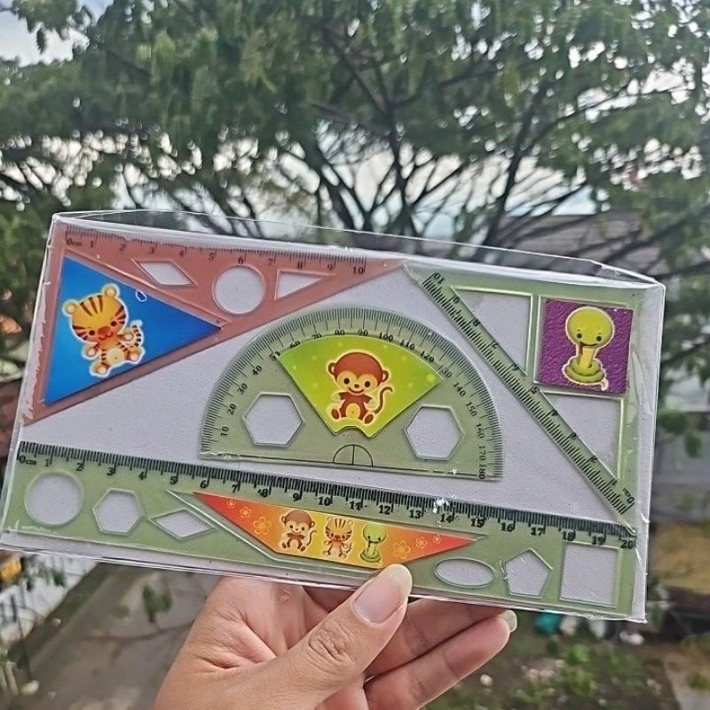 

alat tulis penggaris set 4 in 1 / alat tulis murah /