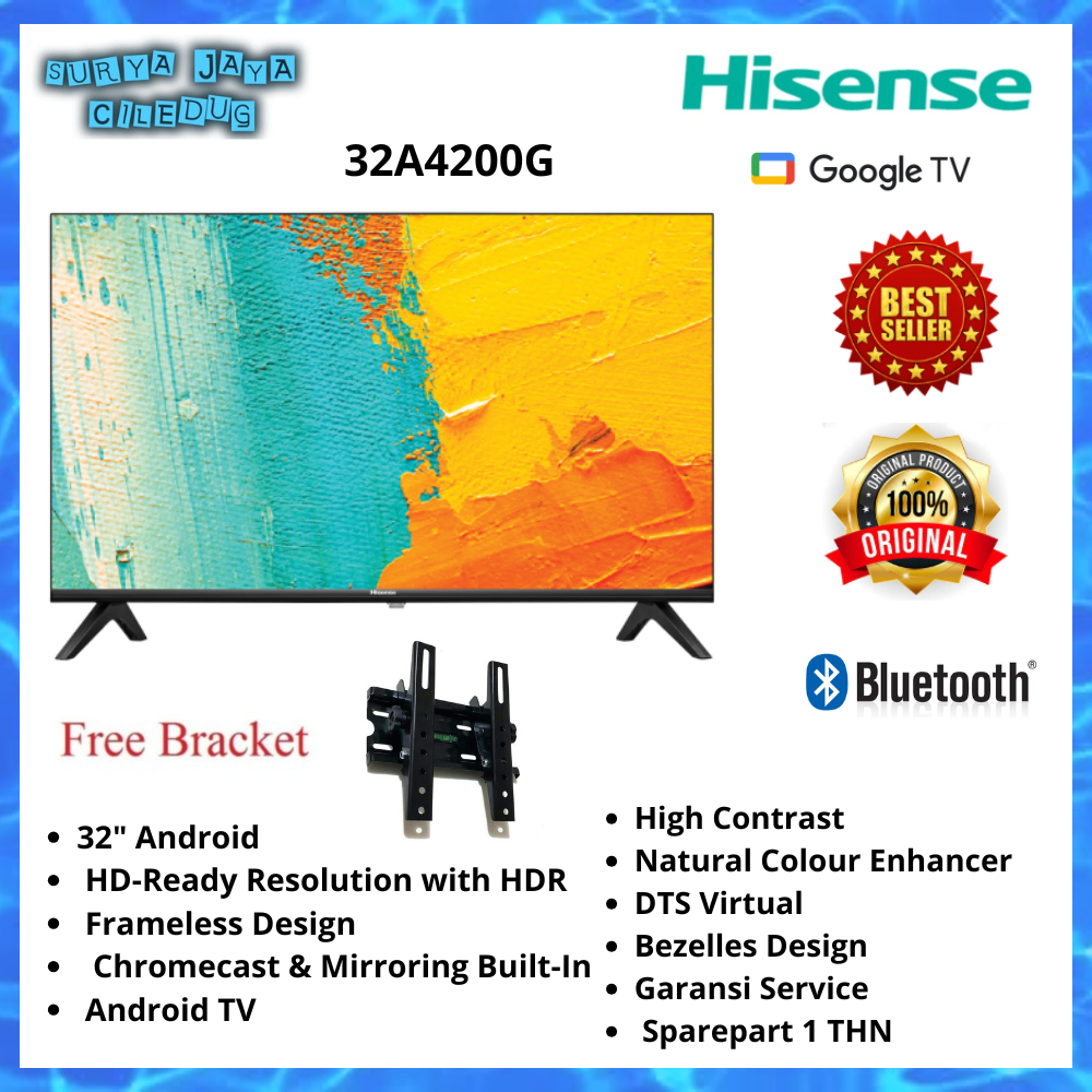HISENSE LED TV 32A4200G SMART ANDROID TV BONUS BRACKET
