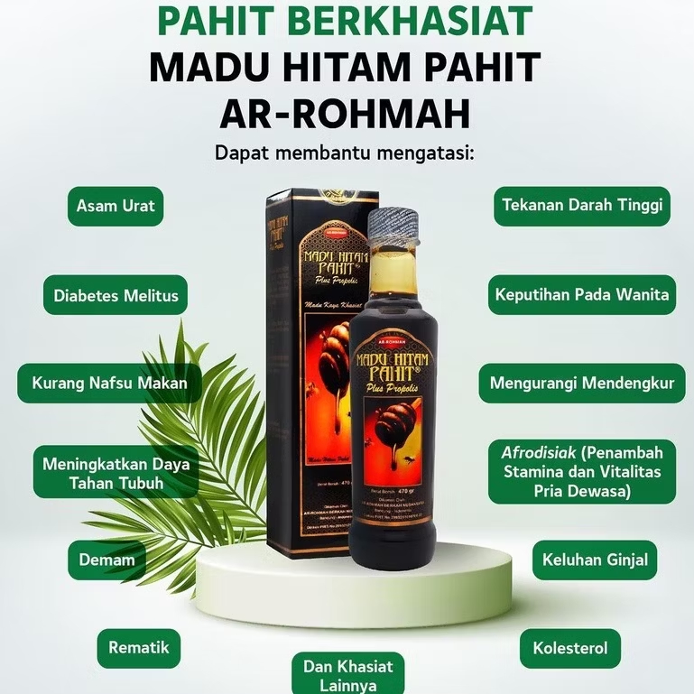 

Ar-rohma - Madu hitam insulin obat herbal extra propolis 470gr