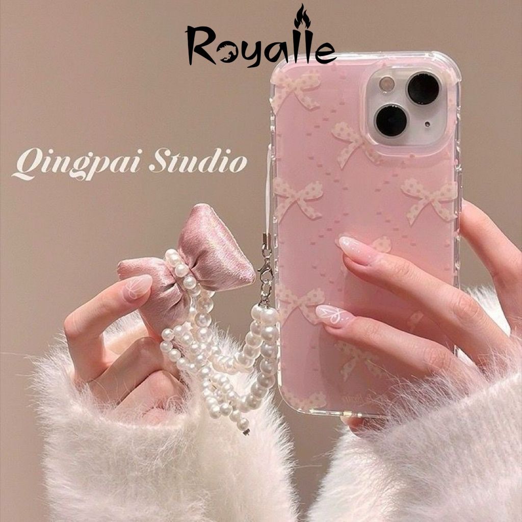 CASE RIBBON PINK BOW PITA FOR IPHONE XR 11 12 13 14 15 16 PLUS PRO MAX