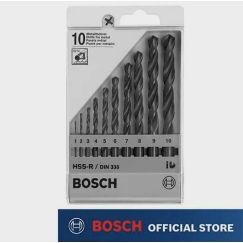 Bosch Mata Bor Besi Original 100% HSS-R Set 10 pcs 1-10mm Matabor 10pcs
