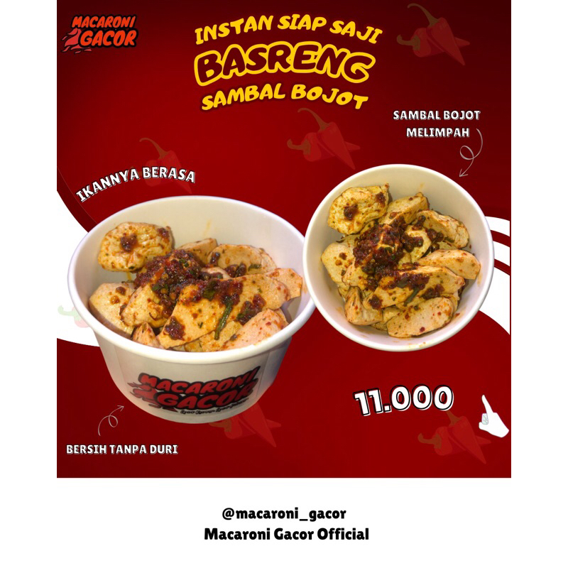 

Basreng Sambal Bojot/isian banyak potongan besar-besar/sambal bojot yang melimpah KHUSUS DAERAH SURABAYA