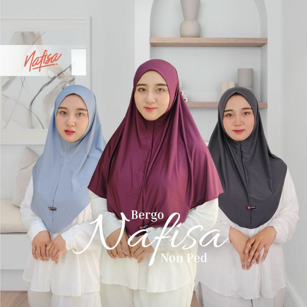 PROMO  Jilbab Instan Nafisa Asha BeNa Size Lengkap | Hijab Instan Non Pad Antem | Hijab Instan Tanpa
