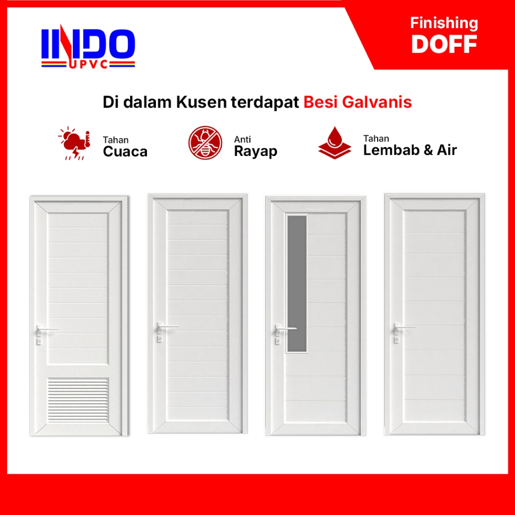 INDO UPVC - Pintu Doof Single Swing Komplit Set
