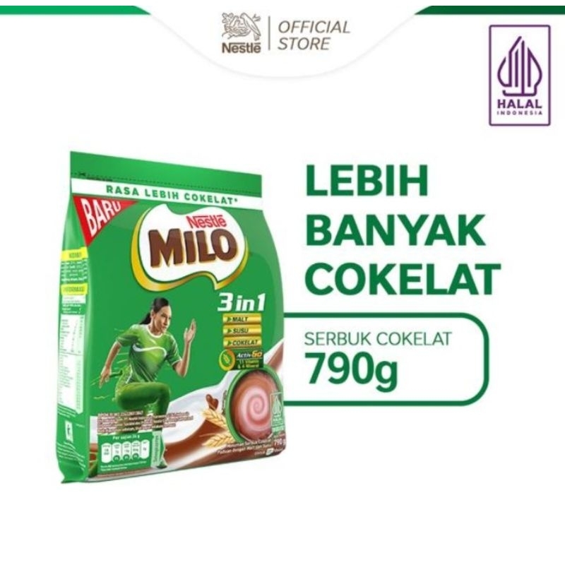 

MILO 3in1 Activ-Go Susu Coklat Pouch 790g