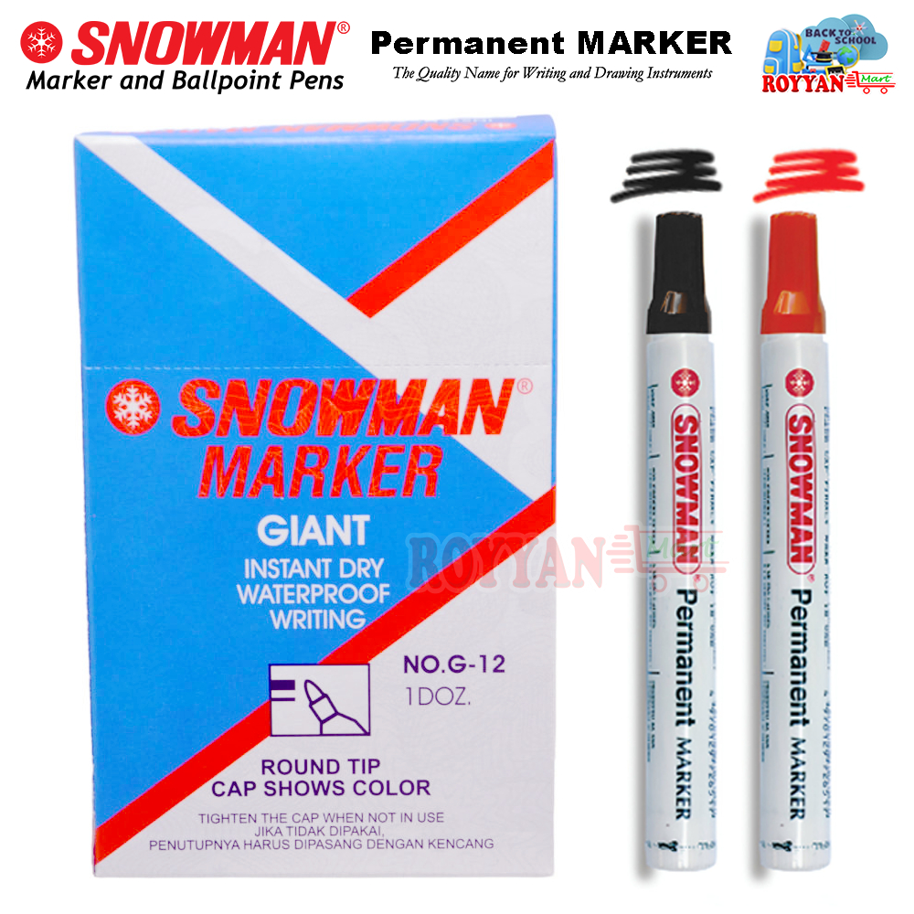 

Snowman SPIDOL Marker Giant G-12 Permanent Hitam Merah ECER
