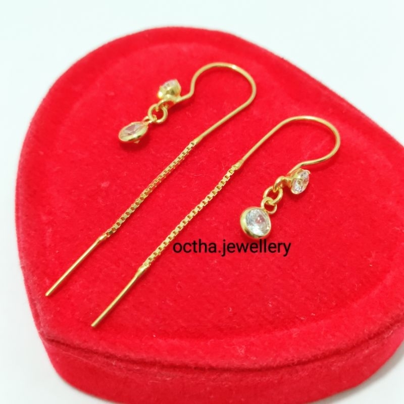 ANTING JARUM PERAK 925 LAPIS MAS