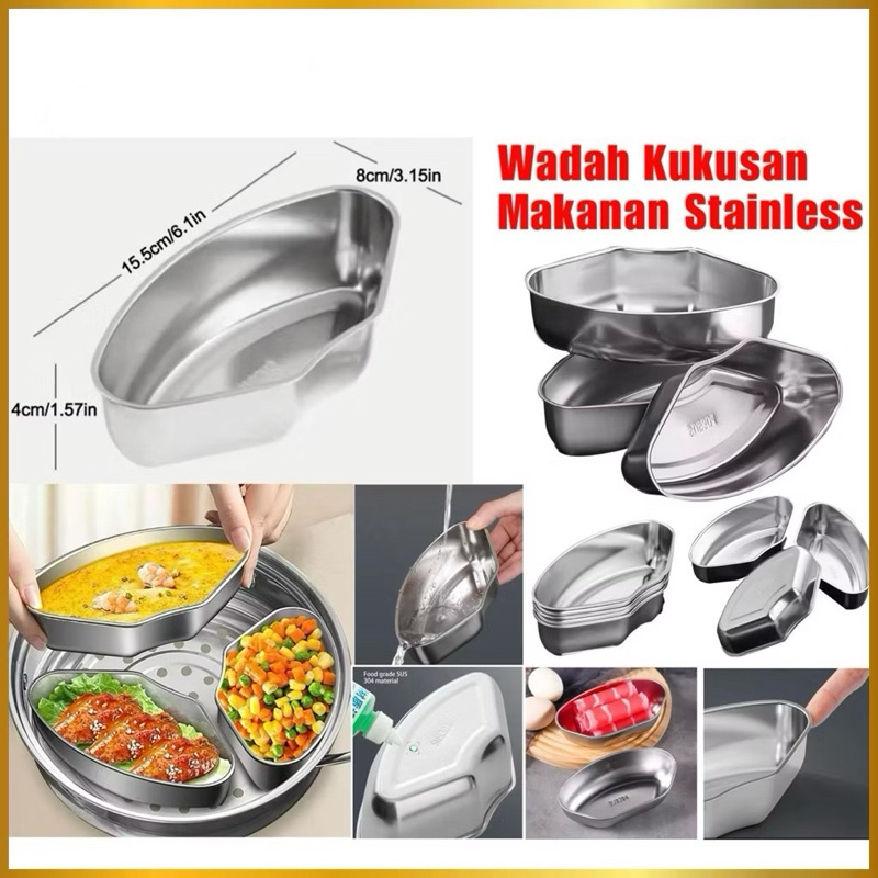 Wadah Kukusan Makanan Stainless Steel Wadah Kukus Bentuk Kipas Serbaguna